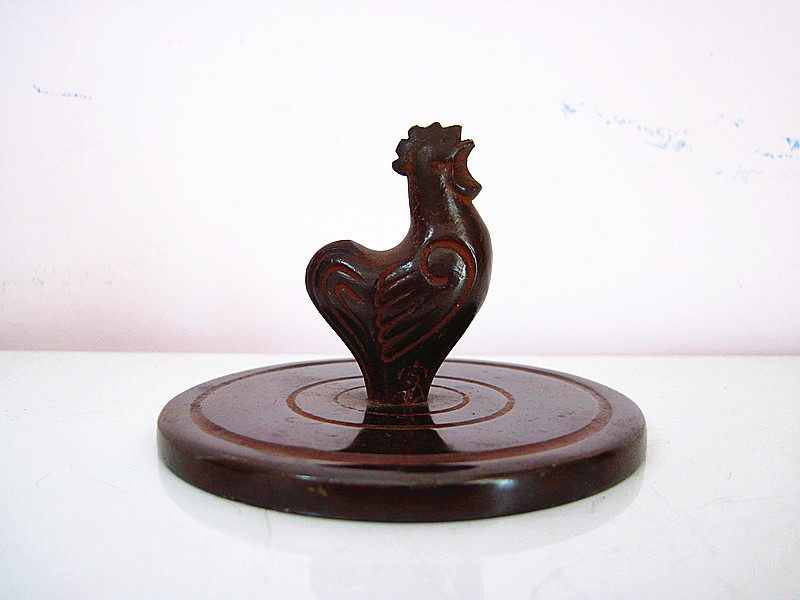 Japanese pure copper rooster dawn craft Memorial Wenzhen Craft Commemorative medal Wenfang decoration