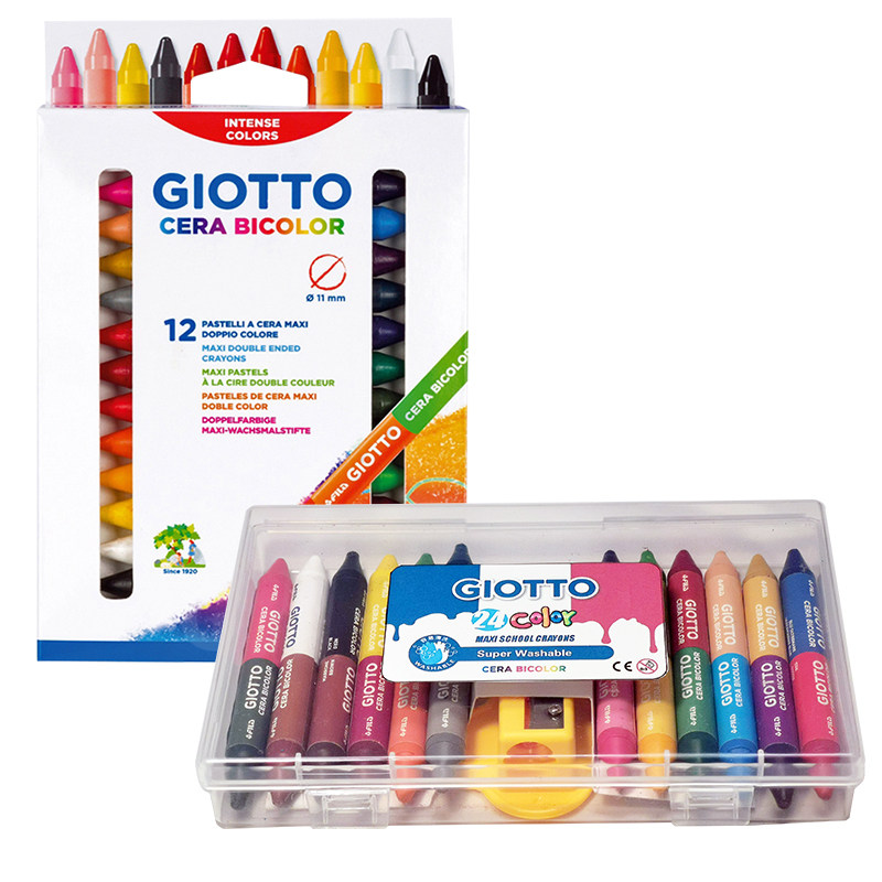 Italy imported GIOTTO toddlers 24-color two-head washable crayon oil painting stick kindergarten brush watercolor pen