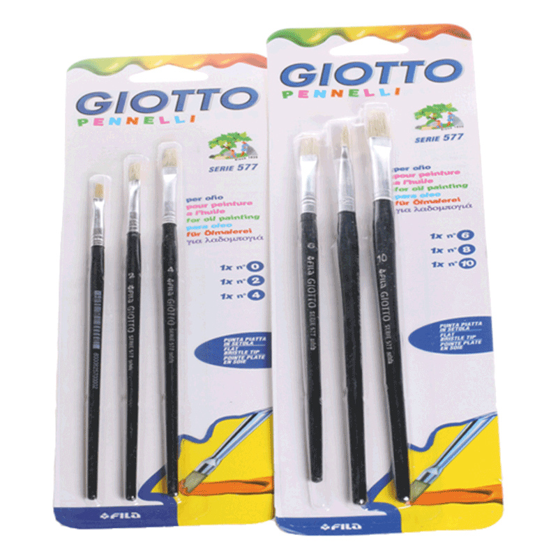 Italian GIOTTO Zido young children safety graffiti flat head pig Mane paint brush set color toy