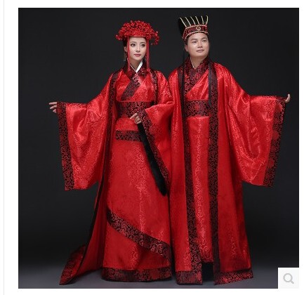 Men's Traditional Chinese Wedding Attire, Hanfu, Queen's Wedding Dress, Bride's Chinese Wedding Dress, Ancient Wedding Dress, Hanfu with Train for Women