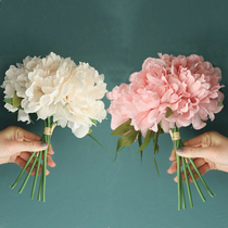 Eurostyle emulated peony bouquet fake flower shop counter hem with decorative floral bouquet Flower Arrangement Living Room Tea Table Furnishing Silk Flowers