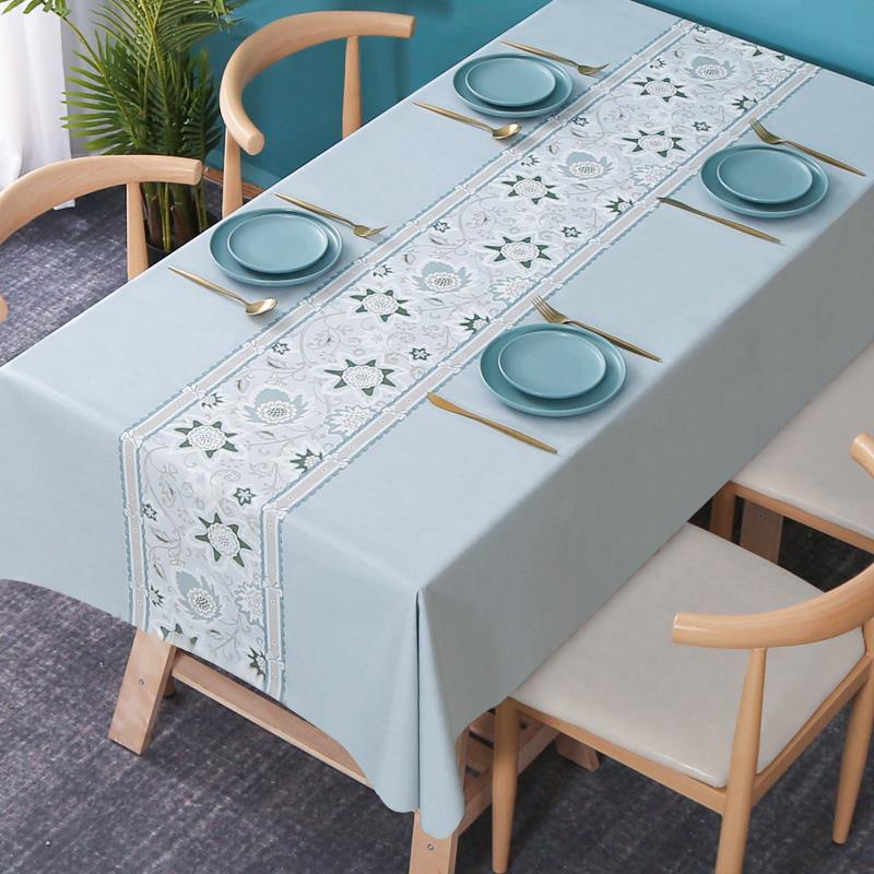 Table cloth waterproof and oil-free anti-burn Nordic table cloth tea table table cushion rectangular home pvc table cloth art