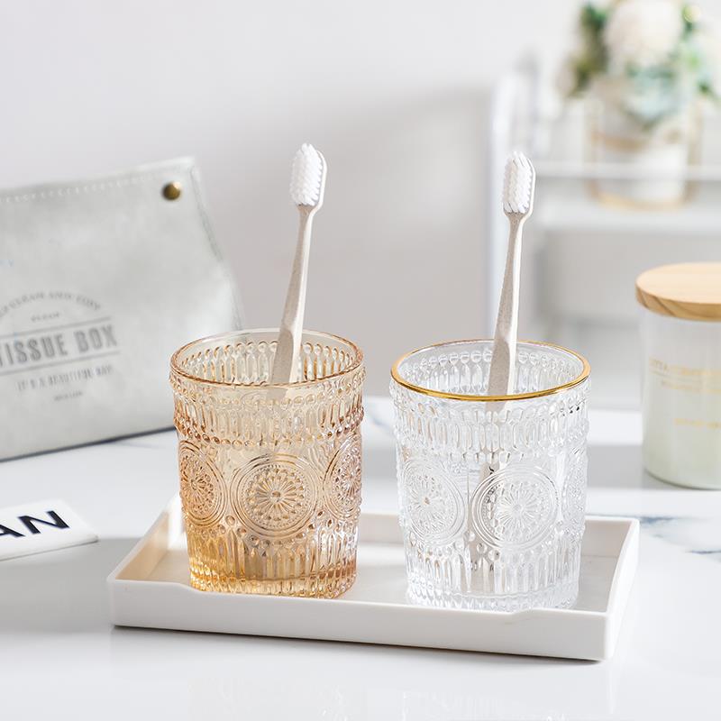 Toothbrush Cup Suit Group of Family Mouthwash Cup Home minimalist Nordic lovers a pair of creative glass Mouth Cups