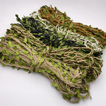 Mori hemp rope cotton and linen rope leaves mixed photography props background rattan home hose decoration ins Wind diy