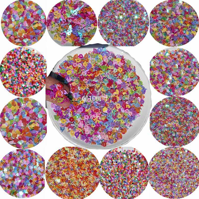 Net red color sequins of various shapes diy handmade epoxy mobile phone protective shell material Peach heart five-star shell patch