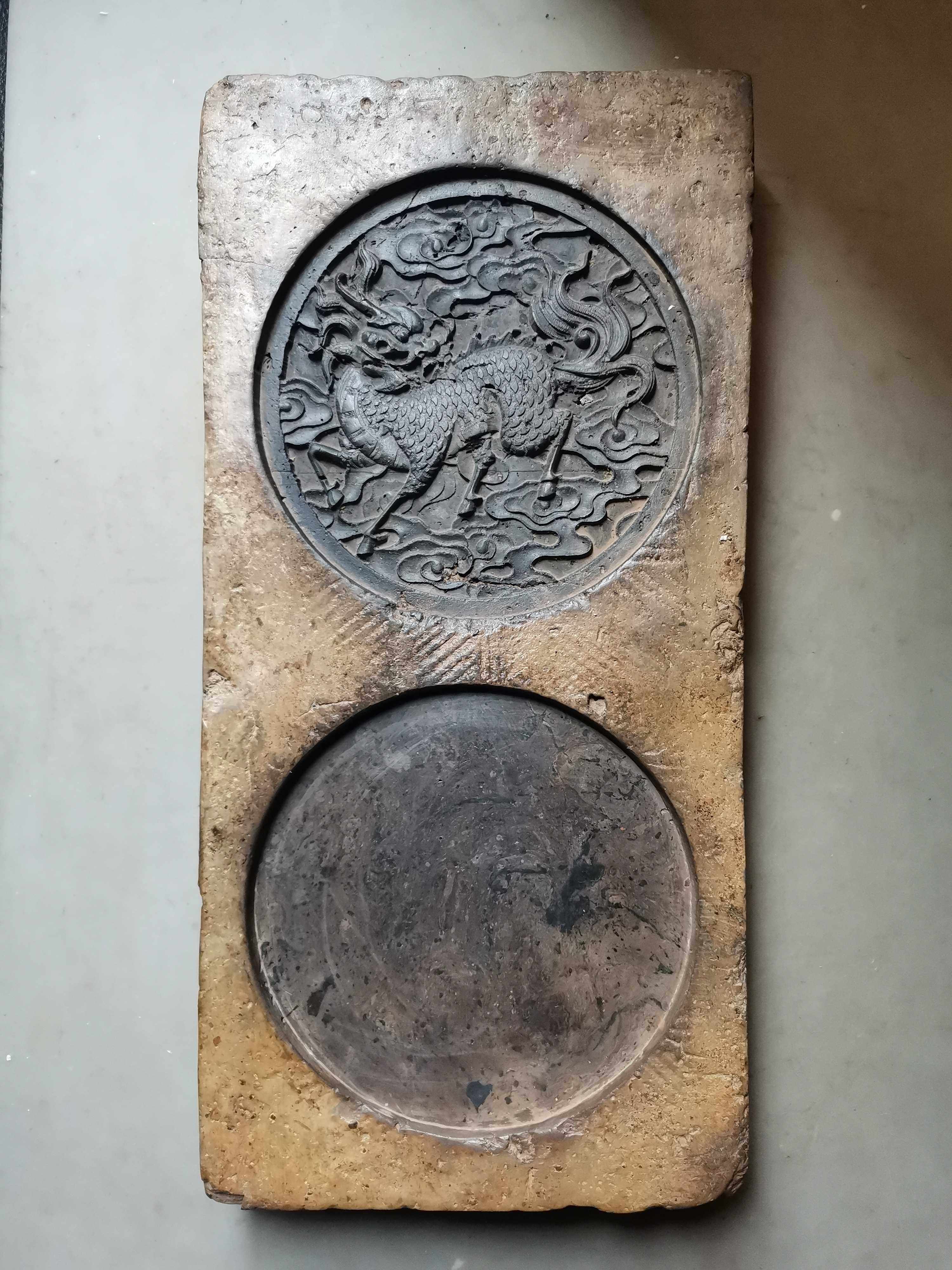 Han brick shop, Han brick tea table, ancient brick, inkstone, pot bearing, dry bubble table, unicorn style