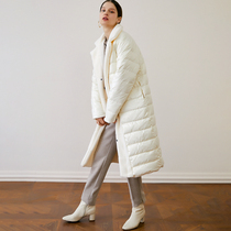 Ozhi one dress and two wear simple European and American style winter 2 color long down jacket 2020 new female SE
