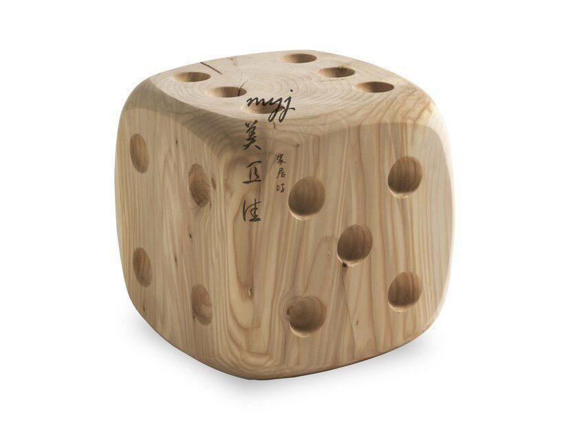Designer furniture solid wood pier personality stool log bench mour dice square side several