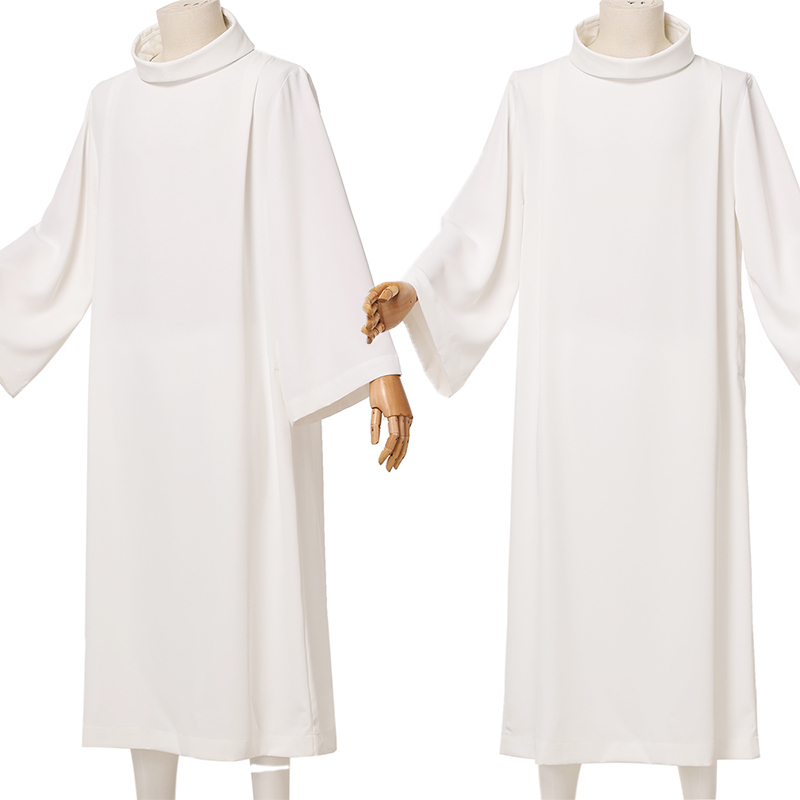 New European White Long Dress Clothing Medieval Robe Work Clothing Retro Clothing Performance Props