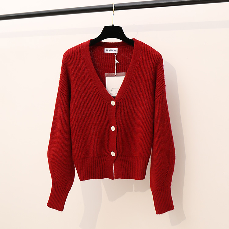 Áo len cardigan mỏng bên ngoài thu đông nữ sinh viên 2018 mới lười gió áo len cổ chữ V áo khoác len nữ ngắn