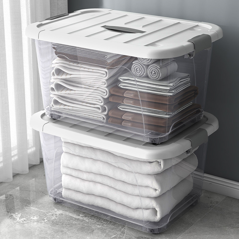 Transparent containing box Home plastic crates Large Number of Thickened Clothes Finishing Boxes Snacks Toy containing boxes Weekly transfer boxes