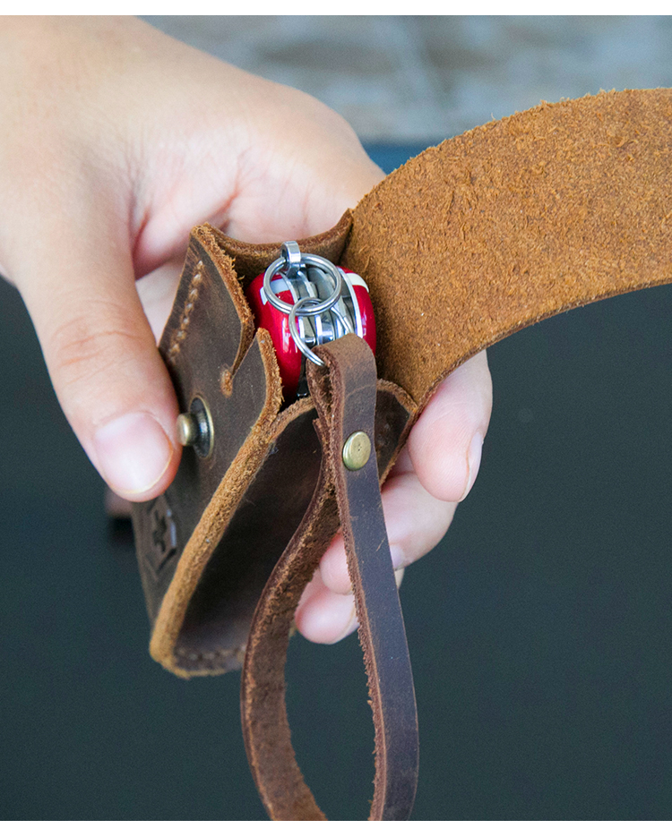 Swiss Army Knife Set Hunter Knife Leather Case Scabbard Folding Knife Cover Knife Bag Handmade Leather Leather Leather Custom dao găm
