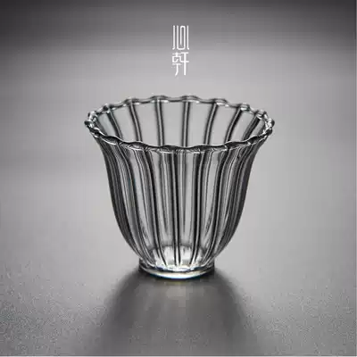 Japanese striped Cup handmade heat-resistant glass tea cup Master Cup kung fu tea cup tea set Japanese small glass
