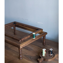 French embroidery desktop embroidery frame embroidery tool embroidered square inner frame can be flipped black walnut