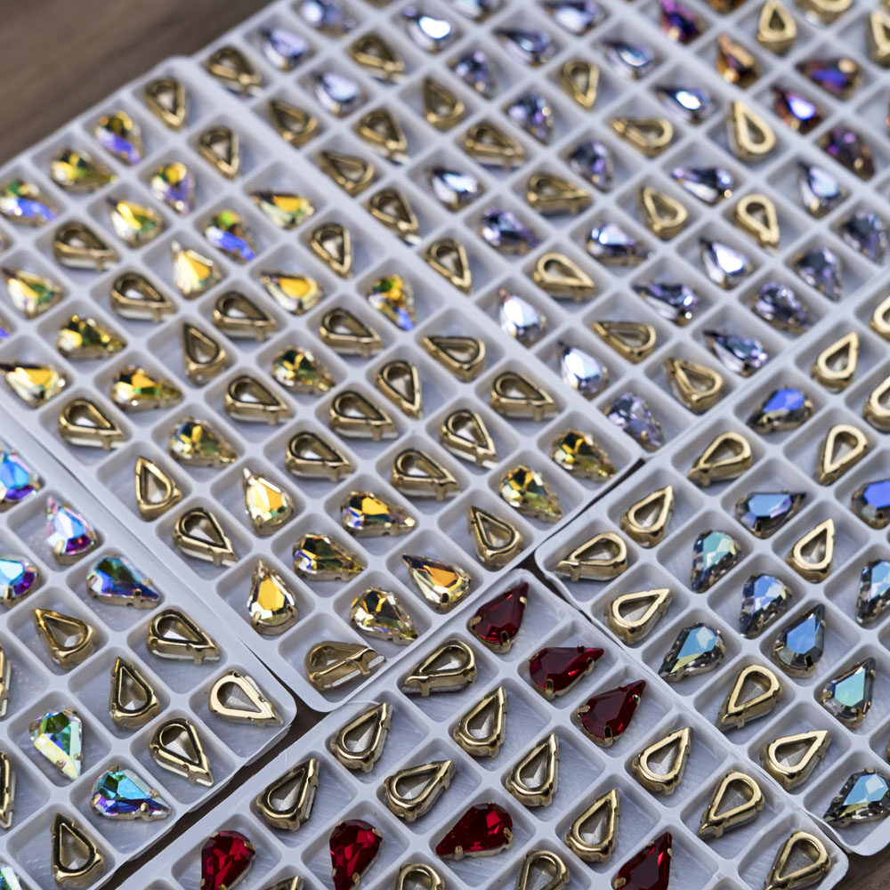 Method Embroidered Water Drop Hand Stitches Multicolored Multisection Nail Beads Diy Handmade Material Clothing Accessories Medecchia