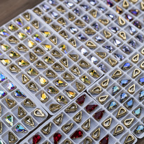 French embroidery water drops hand stitches multi-color multi-cut nail beads diy handmade material clothing accessories nail art