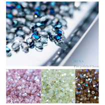 French embroidery beaded accessories material DIY Czech date beads 3mm rice beads jujube type beads translucent Illusion series