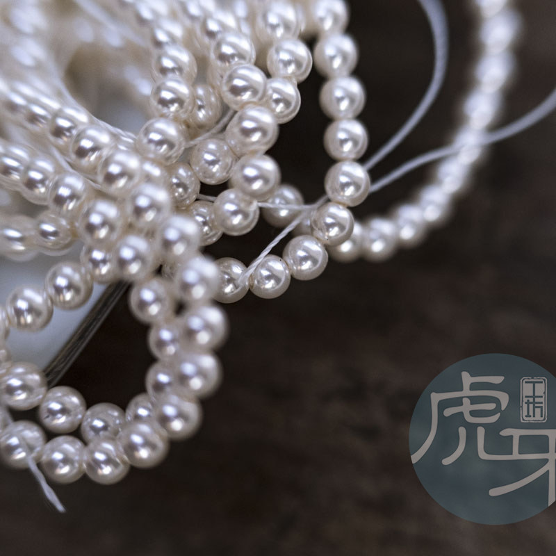 Method Embroidered Material Artificial Crystal Pearl Pure White Straight Hole 3mm-10mm Six Specifications Medecine Material