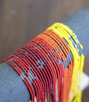 French embroidery nail bead material Czech imported 2mm rice beads porcelain beads red orange and yellow series 50cm string of 6 colors