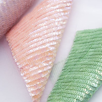 French embroidery material clothing accessories pet high temperature resistant sequin macaron colorful 4mm concave sheet a string of 20cm