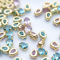 French embroidery material color water drop zircon drill nail bead embroidery material multi-cut water drop hand sewing nail art embroidery embroidery