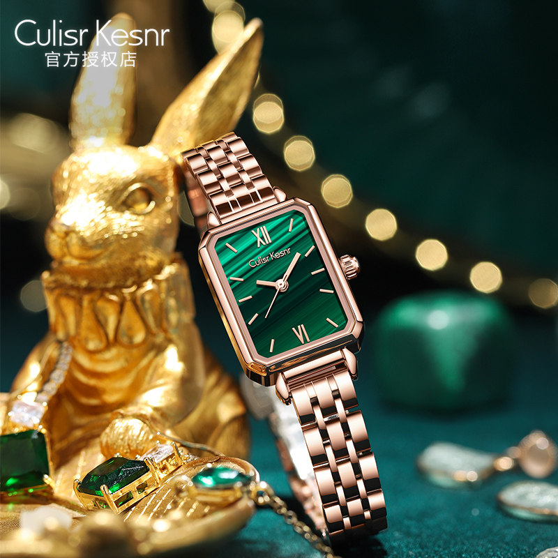 Small ck watch ladies Top Ten Famous brand 2021 new small square watch premium brand retro small green watch