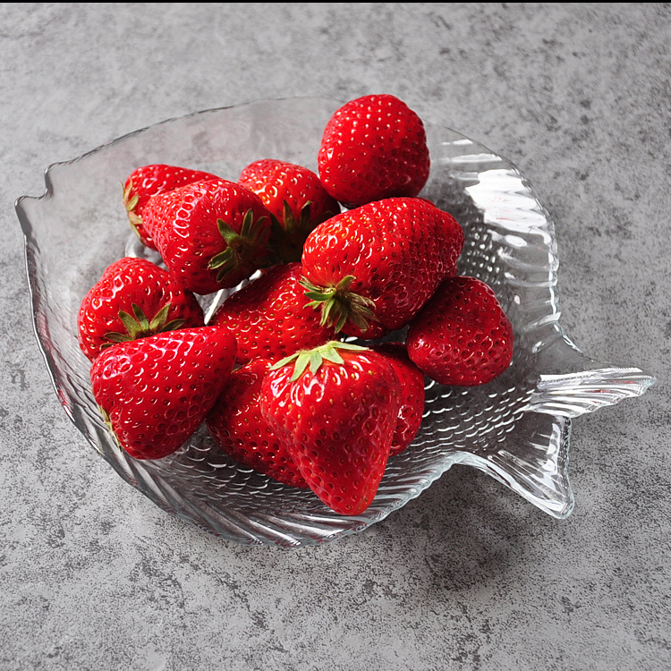 European Imported Pasha Glass Water Candy Plate, European-Style Creative Transparent Heat-Resistant Household Cake Set, Fish Plate, Dish