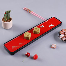 Jinyuan Henglacquer Ancient Wind Mandarin Mandarin Fairy Crane Small Pallet Sushi Pan Light Extravagant and Wedding Supplies Refreshment Tea Spot Tray