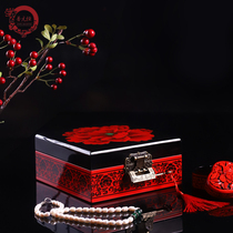 China Wind ornament box Chinese Jewelry Ring Jewelry Containing Box Retro Wooden to send mother gift box