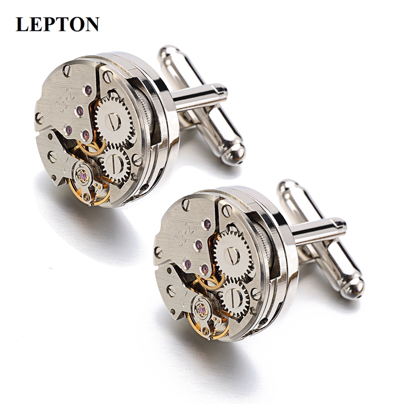 High-End French Cufflinks with Mechanical Movement, Men's Novel Design, Light Luxury Shirt Cuff Buttons, Gift