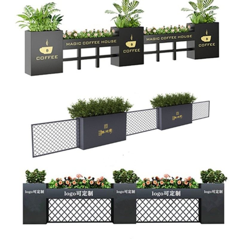 Outdoor Wrought Iron Fence, Courtyard Fence, Cafe Outdoor Partition, Flower Box Grid, Protective Isolation Fence, Decorative Flower Trough