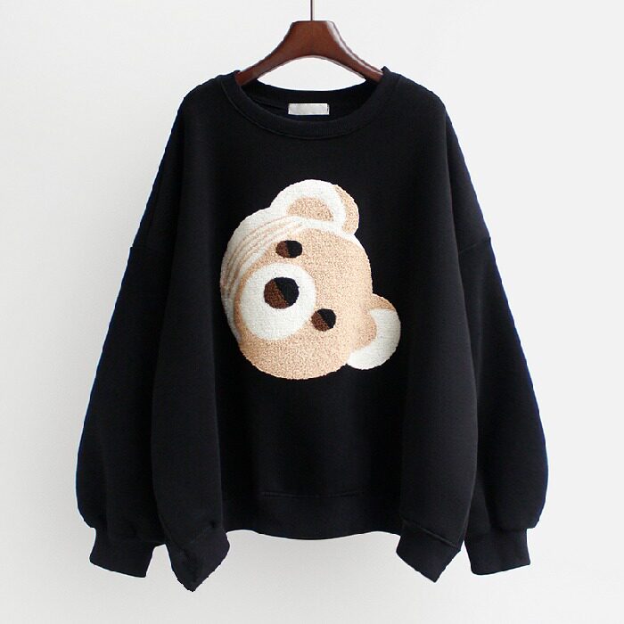 Pregnant woman cute little bear cover belly large version round collar thick cotton T beating bottom plus suede net red blouses with small subtidal surges