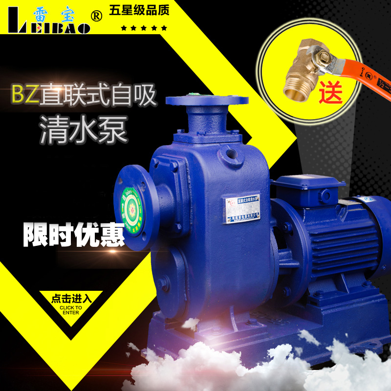 Rebao BZ self-priming pump three-phase horizontal pipe centrifugal pump agricultural irrigation clear water pump high-lift large flow 380V