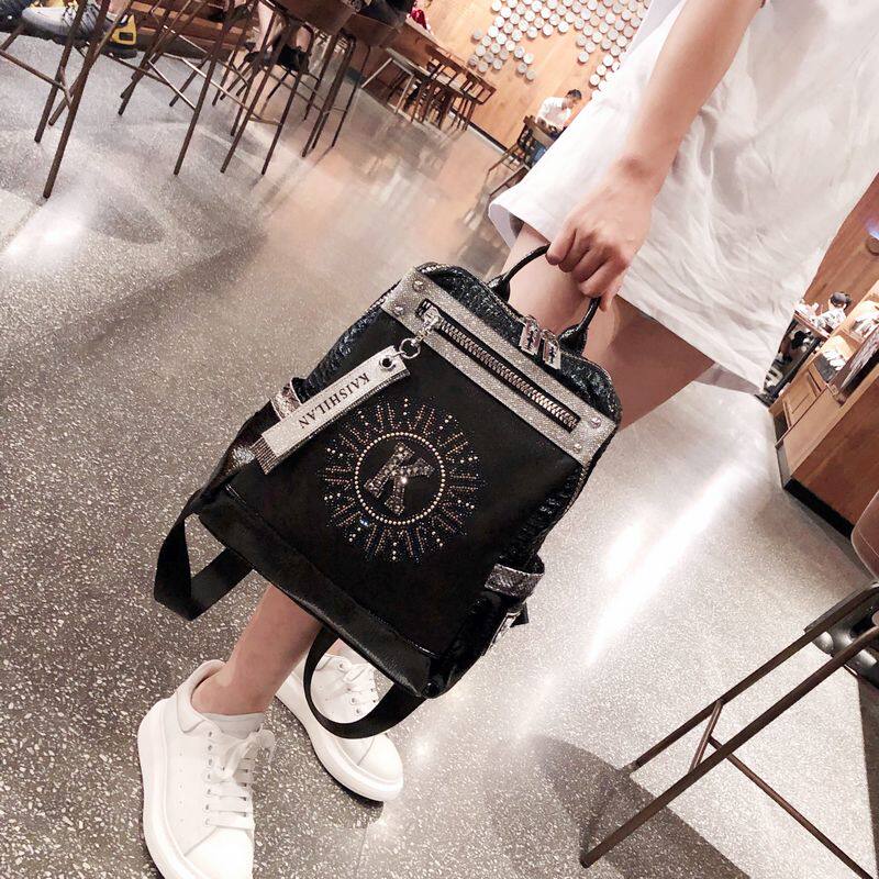 Boomer Ocean Pie double shoulder bag Girl 2021 new Korean version Fashion hot drill 100 Lap Large Capacity Dual-use bag Girl Bag