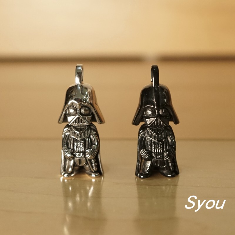 Syou Black Warrior Star Wars Doll Ornament Retro Titanium Steel Pendant Personalized Peripheral Necklace Jewelry