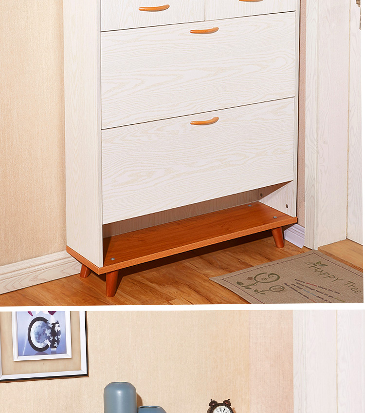 Nordic mỏng bãi giày giày giá đỡ đơn giản màu trắng hiện đại nhỏ gọn nhà đa chức năng lắp ráp thành chiếc giày cửa - Buồng tủ nhựa 5 ngăn