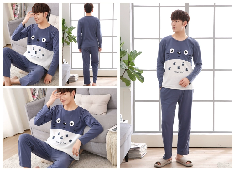 Đặc biệt hàng ngày dài tay nam phần mỏng cotton mùa thu cộng với chất béo kích thước lớn phù hợp với đồ ngủ mùa thu nhà mùa xuân và mùa hè