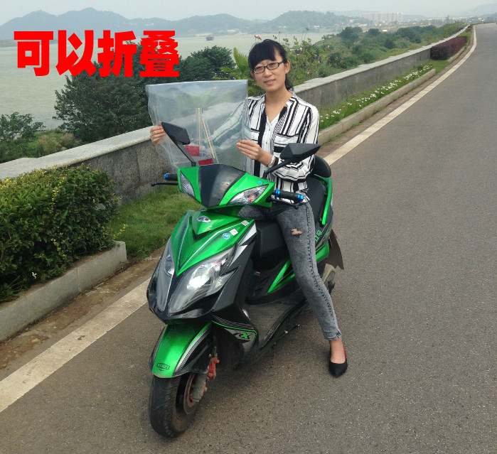 Windproof quá khổ dày xe gắn máy ba bánh xe điện minh bạch trên và dưới kính chắn gió phía trước kính chắn gió xe moto