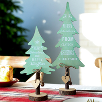 Wooden small Christmas tree desktop ornaments Christmas decorations Shop opening window decoration Nordic home mini