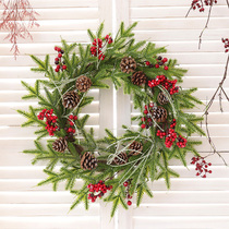Christmas decoration wreath door hanging shop opening decoration scene decoration decoration PE material handmade forest department