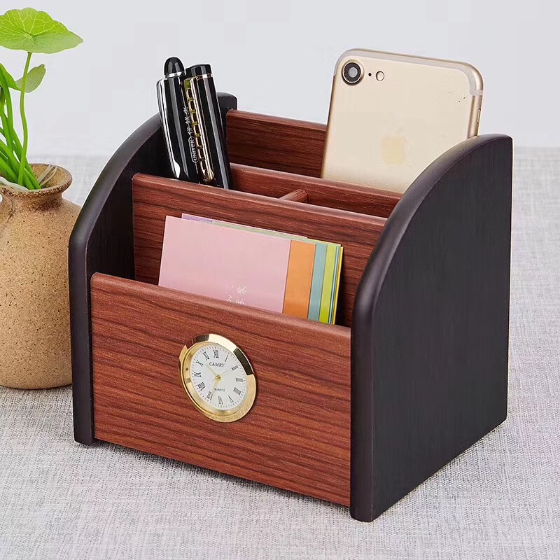 Huixing multi-functional wooden pen barrel pen holder wooden pen holder Gift pen barrel desktop collection layer rack
