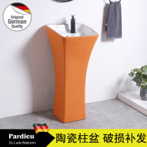 Creative one-piece column basin washbasin toilet wash basin balcony sink integrated column basin ceramic basin