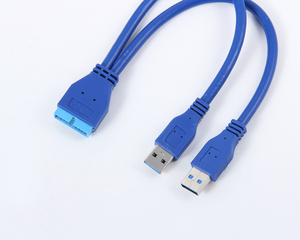 Motherboard 20pin to usb3 0 19 pin male to USB3 0 double male adapter cable 20pin to 2 male