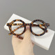 Children's glasses frames for girls fashion leopard print round frames for babies cute decorative photography without lenses trendy glasses
