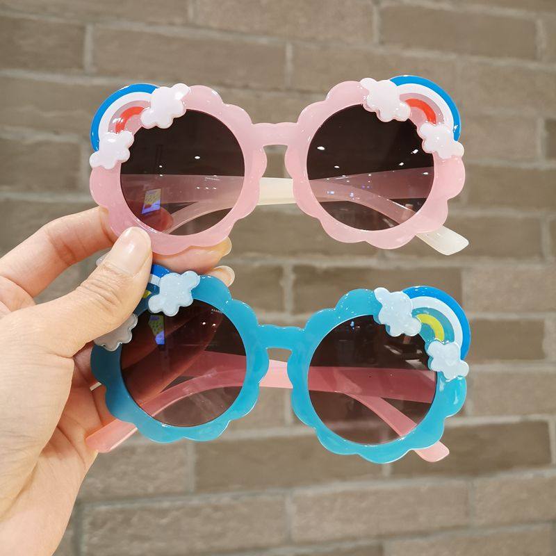 Baby Sun Glasses Woman Cute Rainbow Little Girl Princess Shading Glasses Anti UV Child sunglasses out for summer