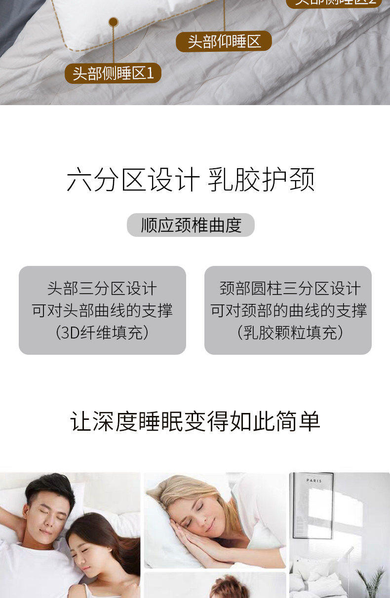 Uchino 内野 六区护颈设计 乳胶枕头 天猫优惠券折后￥249包邮（￥259-10）
