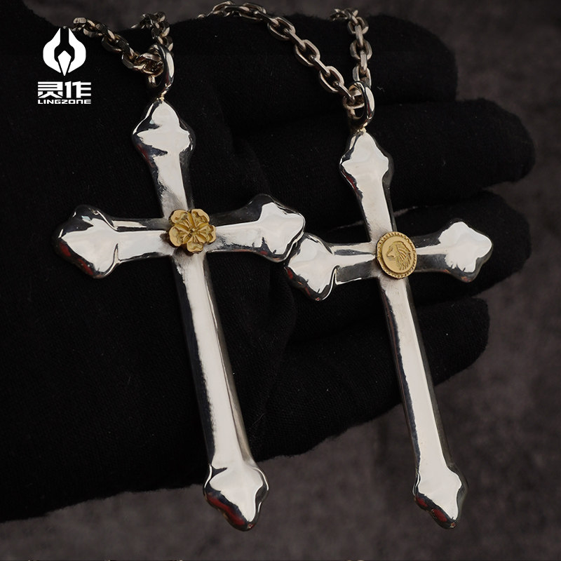 The Spirit works silver decoration dog Xiong Dad in the supervision of Indian style FOUR AGES> Cross 999 silver pure gold personality