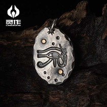  Lingzuo silver jewelry 999 silver dot gold k gold Sterling silver Ancient Egyptian Eye of Horus handmade couple pendant