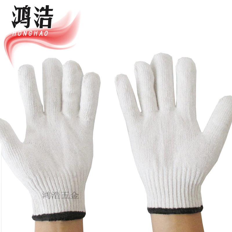 Labor Protection Gloves Cotton Thread Gloves Work Thickening Nylon Gloves White Yarn Gloves Abrasion Resistant Labor Cotton Yarn Gloves