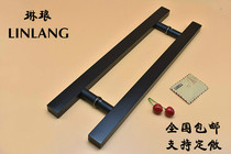 Modern minimalist padded stainless steel glass door handle square tube Black large door handle sliding door wooden door